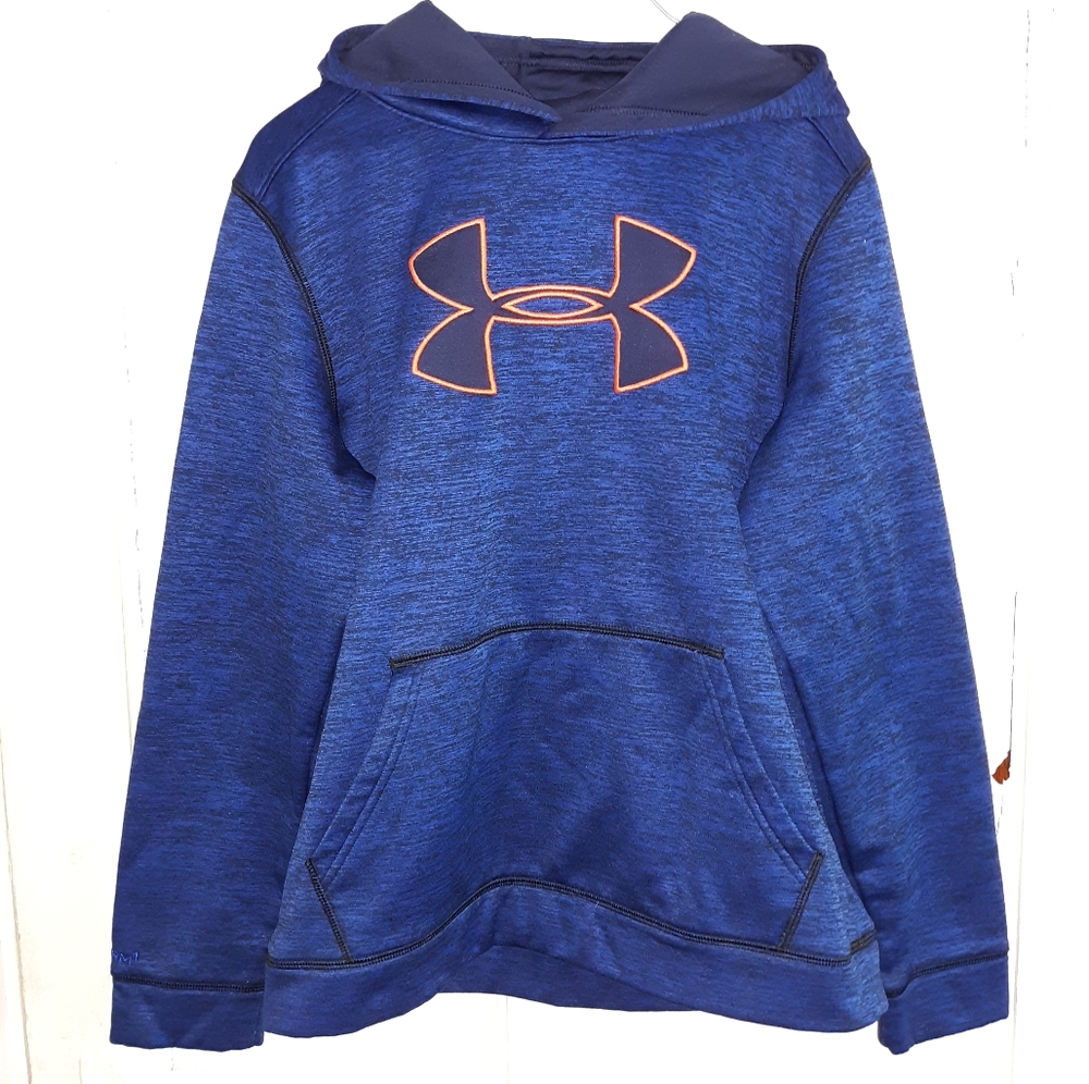 Under Armour Boys Blue and Orange Storm Hoodie YLG
